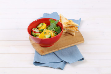 radish and cucumber salad with orange