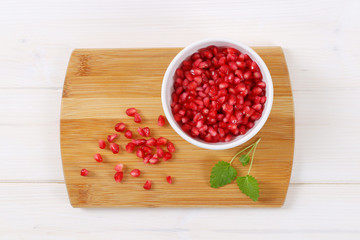 bowl of pomegranate seeds