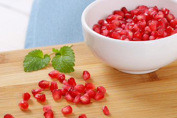 bowl of pomegranate seeds