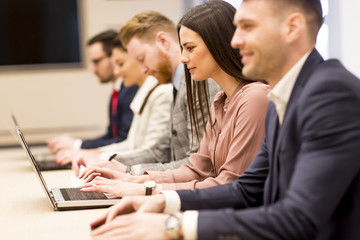 Business people working in modern office