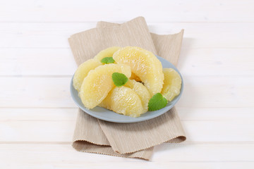 peeled pomelo segments