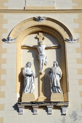 Crucifixion, Virgin Mary and Saint John under the cross, Parish Church of Our Lady of Snow in...