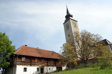 Parish Church of Saint Martin in Pisarovinska Jamnica, Croatia on August 21, 2011.
