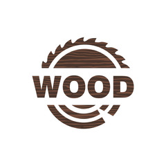 Logo icon sawmill wood vector - 142235744
