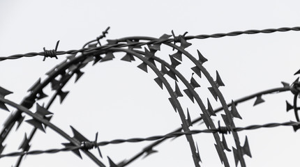 NATO-Draht als Grenzbefestigung