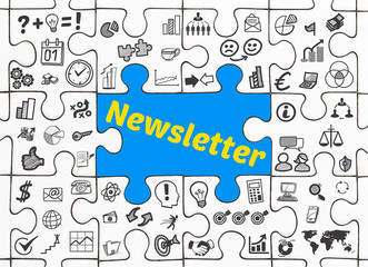 Newsletter / Puzzle mit Symbole
