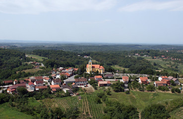 Naklejka premium Parish Church of Holy Cross in Kravarsko, Croatia 