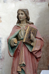 Saint John statue on the altar in the parish Church of Saint Anthony of Padua in Bucica, Croatia on July 19, 2016