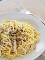 しめじとアンチョビのパスタ