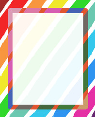 Fototapeta premium Multicolor striped color range brush frame with empty space for text.