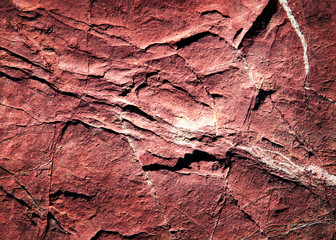 red colored limestone with grooves