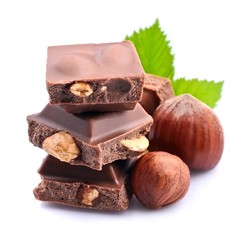 Chocolate with nuts .