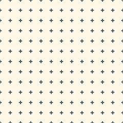 Fototapeta na wymiar Minimalist abstract background. Simple modern print with crosses. Seamless pattern with geometric figures.