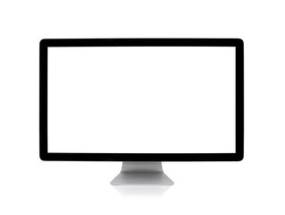 Computer monitors with blank white screen Isolated on white background