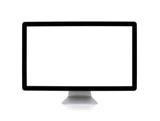 Computer monitors with blank white screen Isolated on white background