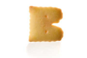 Letter B Cookie Biscuit english capital font isolated on white with path.