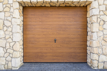 Wooden garage door