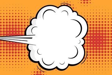 Abstract creative concept vector comic pop art style blank, layout template with clouds beams and isolated dots background. For sale banner, empty speech bubble set, illustration halftone book design.
