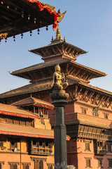 Durbar Square buildings and statue, Patan, Nepal