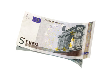 European currency banknotes isolated on white background