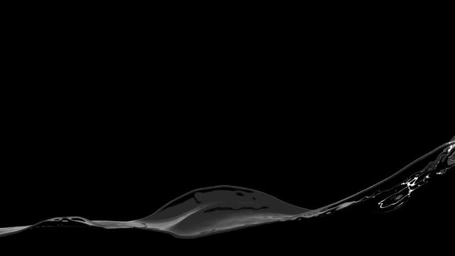 Water splashes filling the screen on a black background with alpha matte