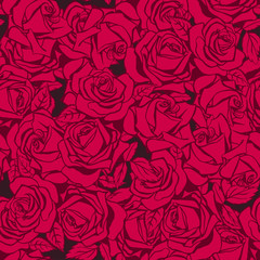 Floral seamless texture with roses.