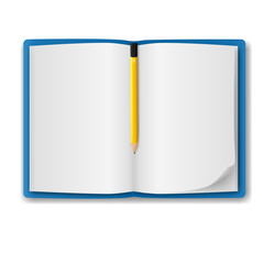 realistic notebook, exercise book , vector illustration