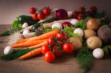 Appetizing fresh vegetables. Health and beauty.