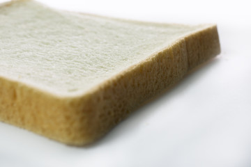 Soft bread Close up on a white background