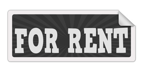 For rent label or sticker