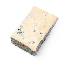 blue cheese isolated on white.