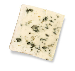 blue cheese isolated on white.