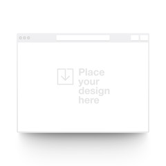 White vector clay render browser mock up.