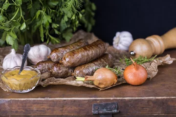 Zelfklevend Fotobehang Homemade sausage of beef and venison © pronina_marina