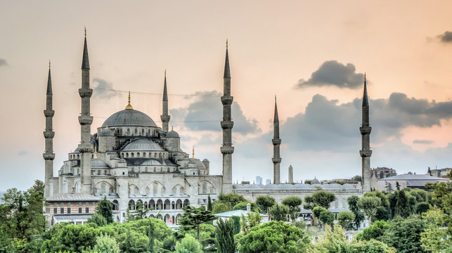 Istanbul, Turkey - February 9, 2013: Blue Mosque (Sultanahmet Cami) in Sultanahmet, Istanbul, Turkey