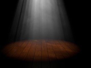 3d illustration of a stage and light