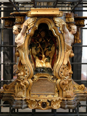 Obraz premium Tabernacle, main altar from the church of St. Mark, exhibited at the Museum of the City of Zagreb, on February 15, 2015.