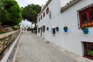 Fototapeta na wymiar Charming street of Mijas village in Spain