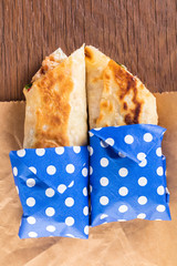 Mexican food, burrito closeup