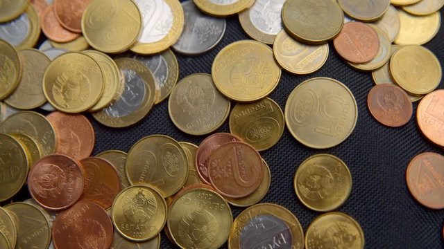 Belarusian coins fall from above.