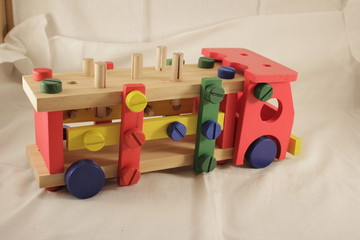 Toy car designer and tools, a hammer for children