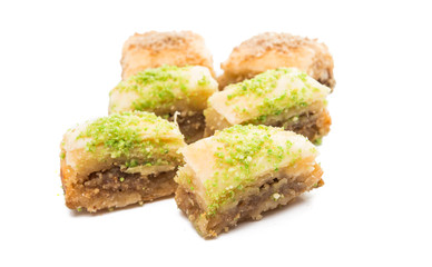 Honey baklava isolated