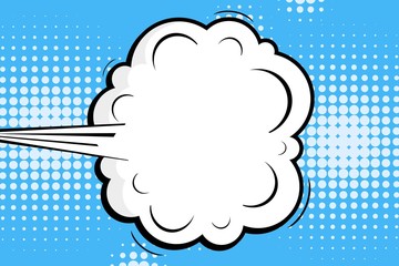 Abstract creative concept vector comic pop art style blank, layout template with clouds beams and isolated dots background. For sale banner, empty speech bubble set, illustration halftone book design.