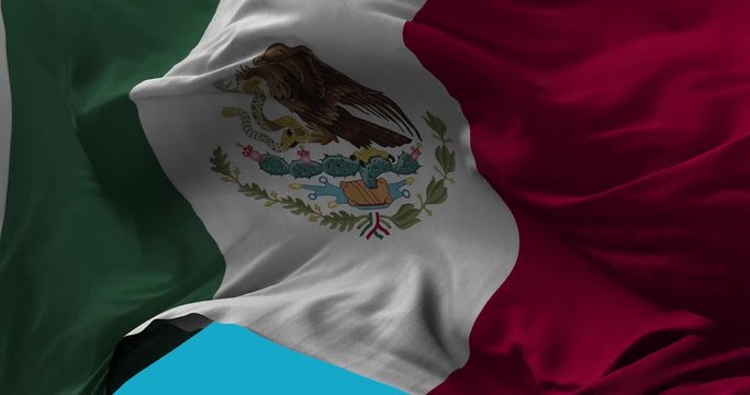 National Flag of  Mexico waving in the wind slow motion Seamless Loop Animation