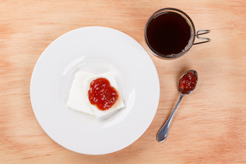 Brazilian dessert Romeo and Juliet, goiabada jam of guava and cheese