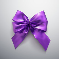 Purple Bow And Ribbons.