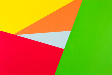 Yellow, red, green, blue and orange color paper background