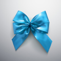 Blue Bow And Ribbons.