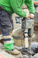 sewer  pipes repair for worker in  in construction site