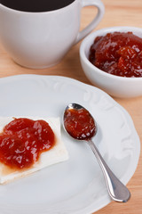 Brazilian dessert Romeo and Juliet, goiabada jam of guava and cheese
